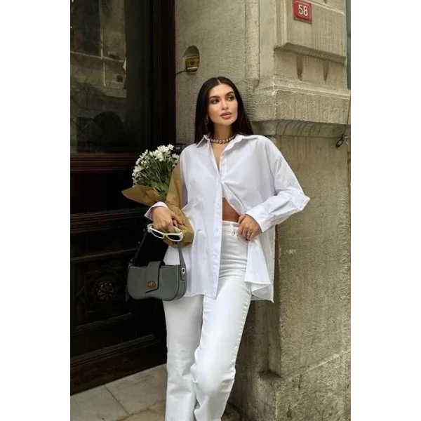 Alexis Sırt Dantel Oversıze Gömlek 3336-08