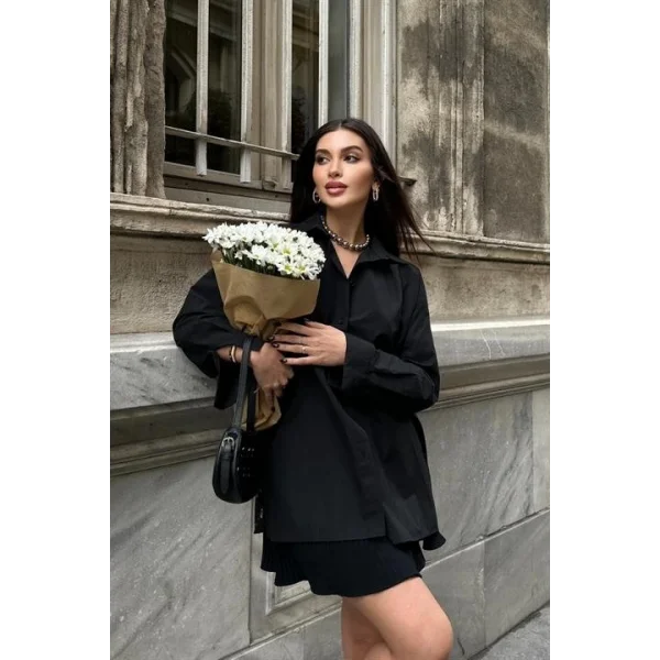 Alexis Sırt Dantel Oversıze Gömlek 3336-08