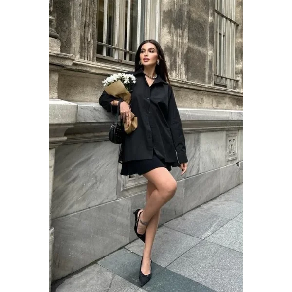 Alexis Sırt Dantel Oversıze Gömlek 3336-08