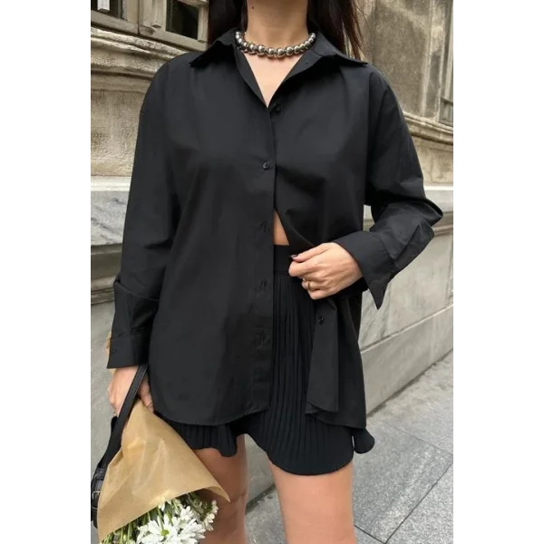 Alexis Sırt Dantel Oversıze Gömlek 3336-08