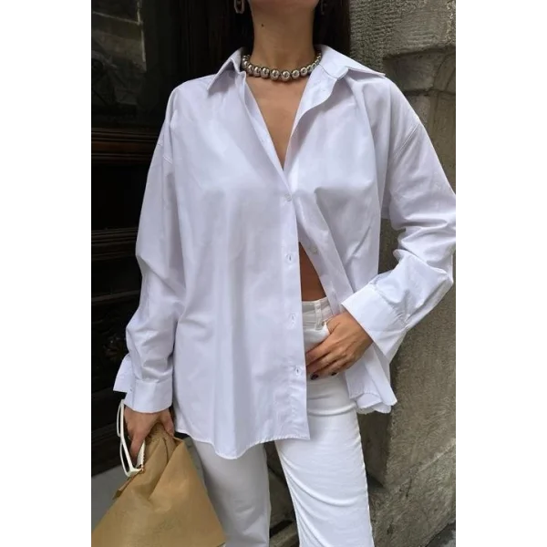 Alexis Sırt Dantel Oversıze Gömlek 3336-08