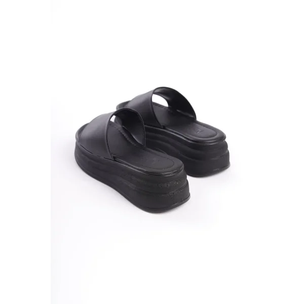 ALICE Düz Topuklu Kalın ve Ortopedik Taban Kadın Terlik  CST - Siyah