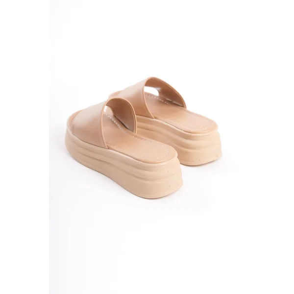 ALICE Düz Topuklu Kalın ve Ortopedik Taban Kadın Terlik CTT - Ten