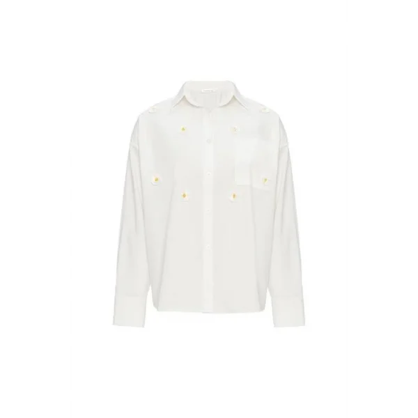 Alicia Papatya Nakışlı Gömlek 3389-08