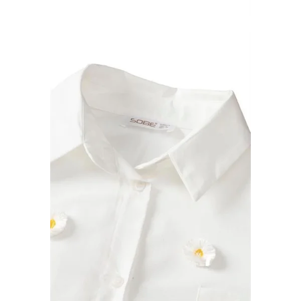 Alicia Papatya Nakışlı Gömlek 3389-08