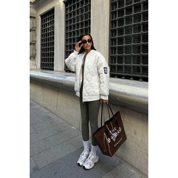 Alisa Oversize Kapitone Bomber Ceket 7058 -08