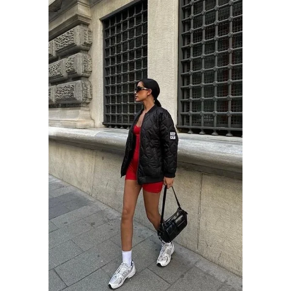 Alisa Oversize Kapitone Bomber Ceket 7058 -08