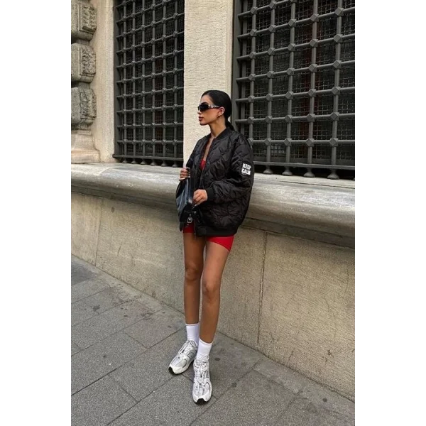 Alisa Oversize Kapitone Bomber Ceket 7058 -08