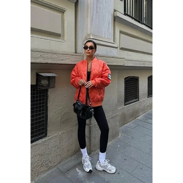 Alisa Oversize Kapitone Bomber Ceket 7058 -08