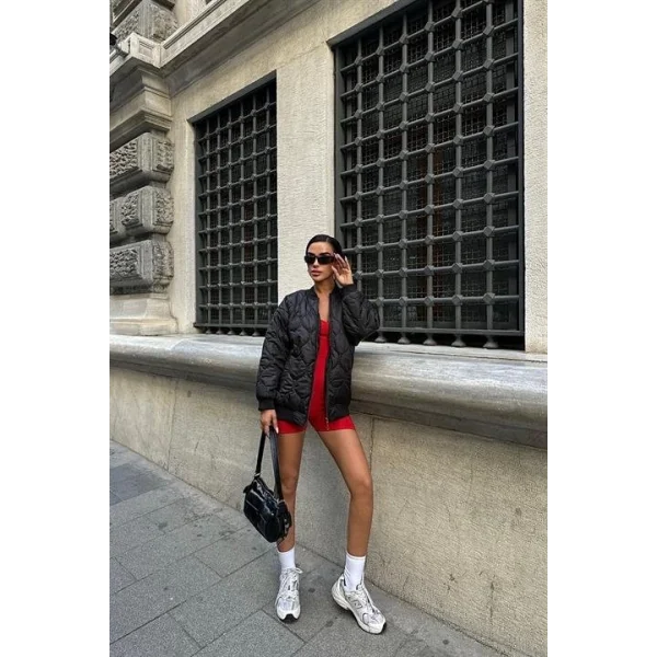 Alisa Oversize Kapitone Bomber Ceket 7058 -08