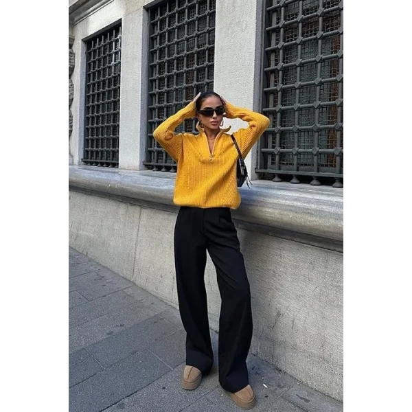 Allen Fermuarlı Triko Kazak 1236-01