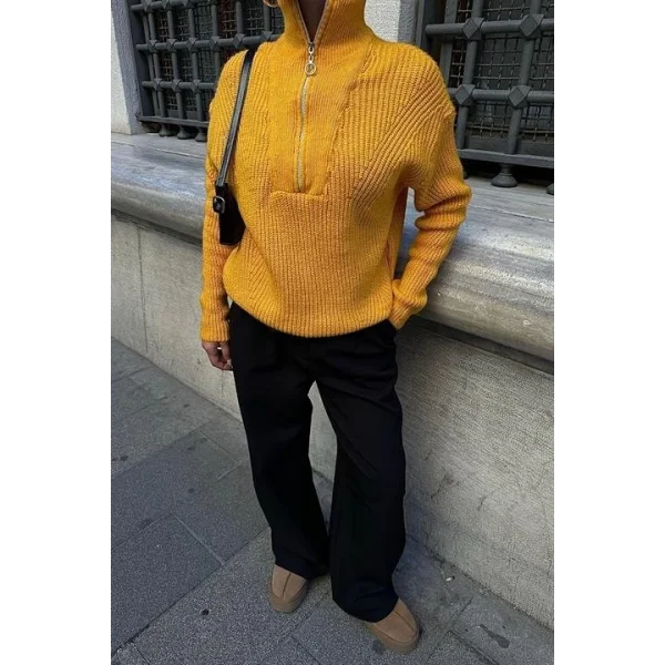 Allen Fermuarlı Triko Kazak 1236-01