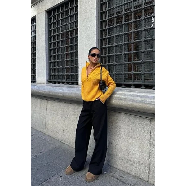 Allen Fermuarlı Triko Kazak 1236-01