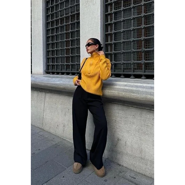 Allen Fermuarlı Triko Kazak 1236-01