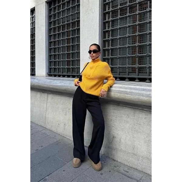 Allen Fermuarlı Triko Kazak 1236-01