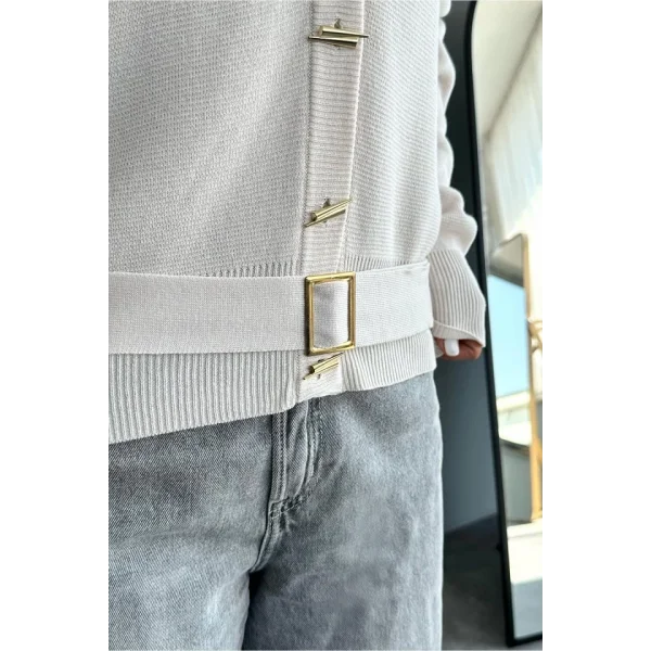 Altan Kemerli Hırka  Krem