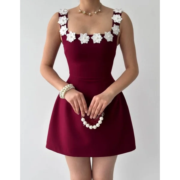 Alyosa Çiçek Detaylı Elbise