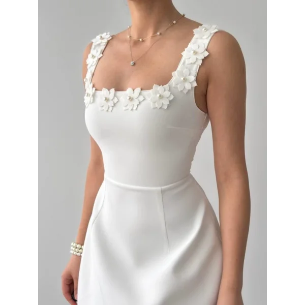 Alyosa Çiçek Detaylı Elbise