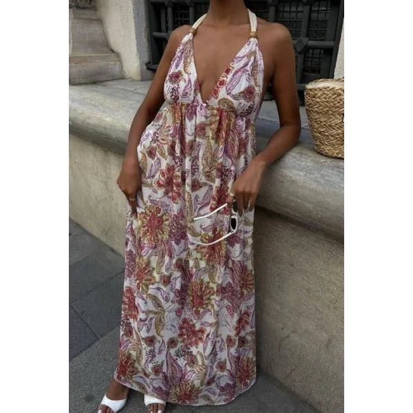 Amelia Sırt Dekolteli Şifon Elbise 2614