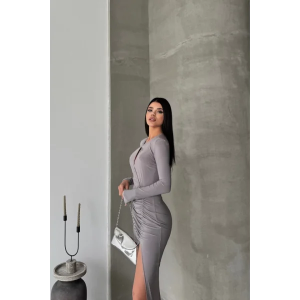 ANDY EBİE BÜZGÜ DETAYI  Gri