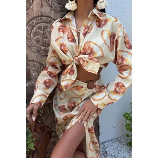 Angela Toka Detaylı Keten Takım 9737-08