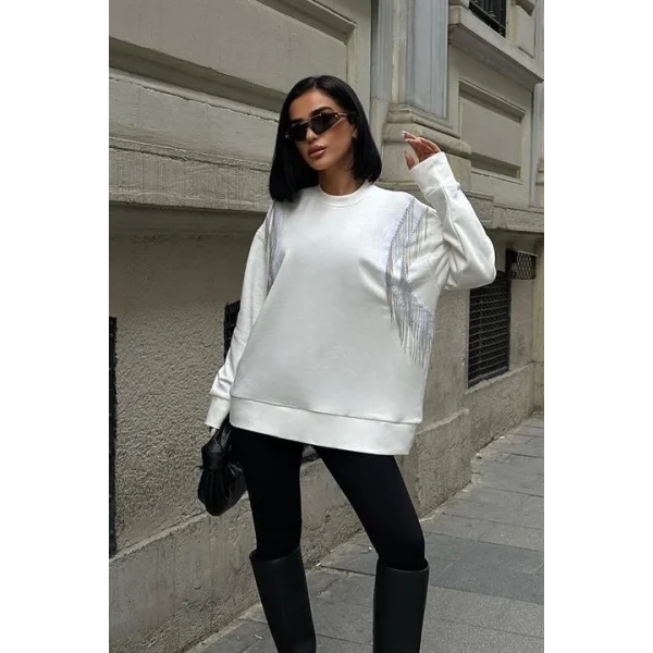 Angelina Metalize Sarkaçlı Sweatshirt 8048 -08