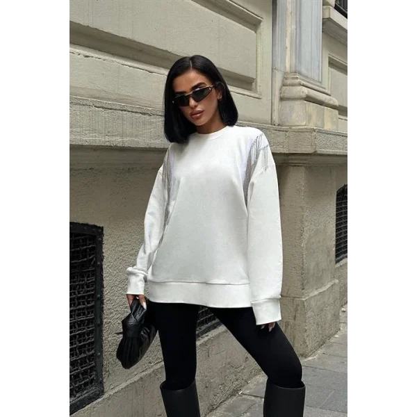 Angelina Metalize Sarkaçlı Sweatshirt 8048 -08