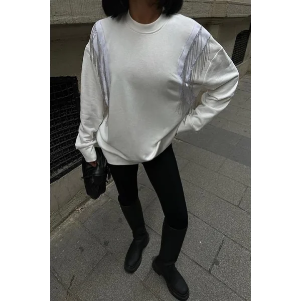 Angelina Metalize Sarkaçlı Sweatshirt 8048 -08