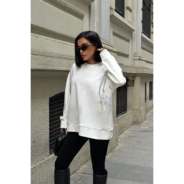 Angelina Metalize Sarkaçlı Sweatshirt 8048 -08