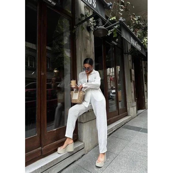 Angelina Oversize Keten Takım 9343-08