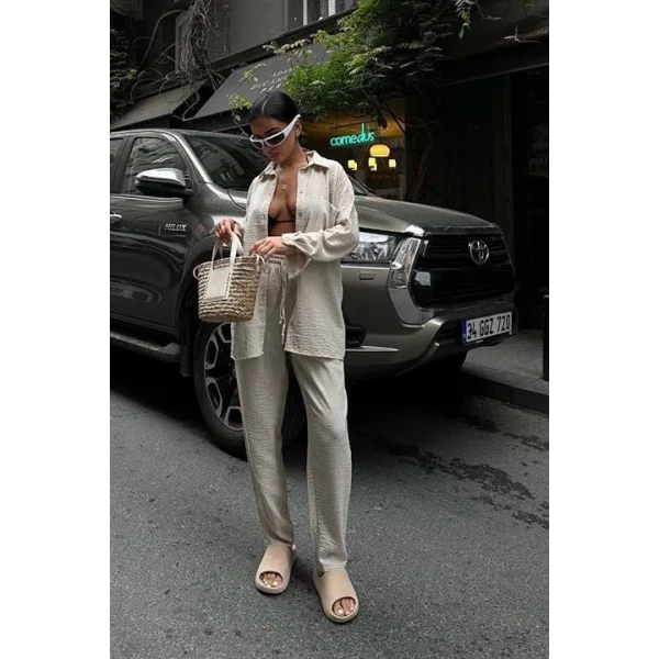 Angelina Oversize Keten Takım 9343-08