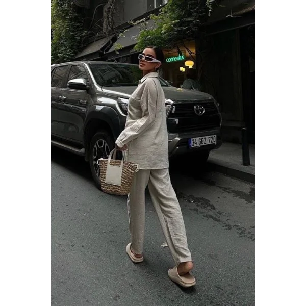 Angelina Oversize Keten Takım 9343-08
