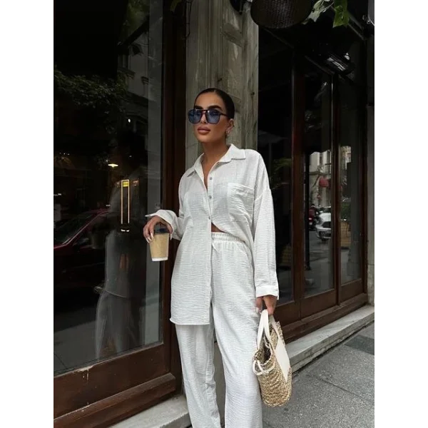 Angelina Oversize Keten Takım 9343-08