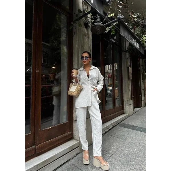 Angelina Oversize Keten Takım 9343-08