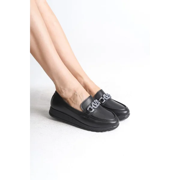 ANNA Ortopedik Rahat Taban Toka Detaylı Klasik Kadın Babet Anne Ayakkabısı  CST - Siyah