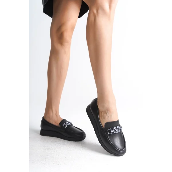 ANNA Ortopedik Rahat Taban Toka Detaylı Klasik Kadın Babet Anne Ayakkabısı  CST - Siyah