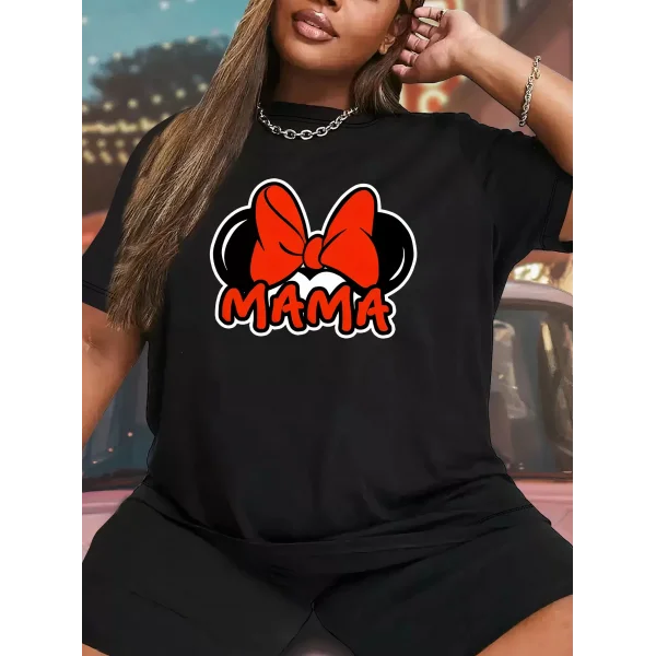 Anneler Günü Baskılı T-shirt - Siyah