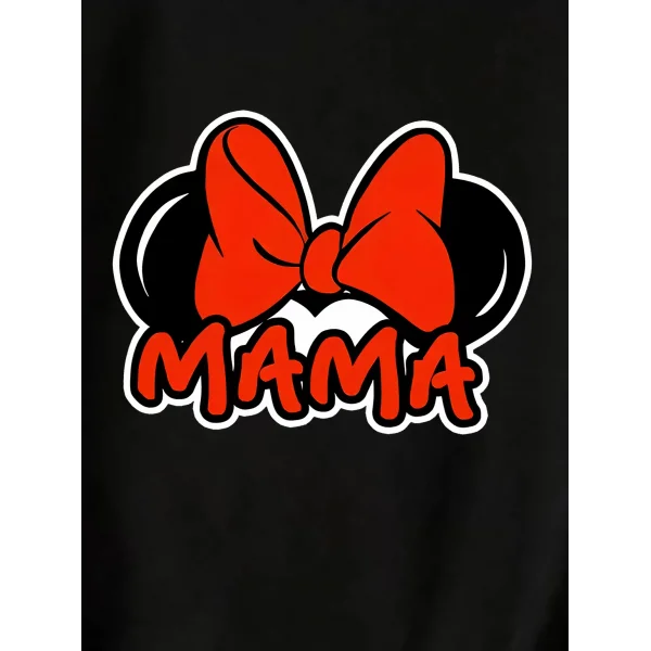 Anneler Günü Baskılı T-shirt - Siyah