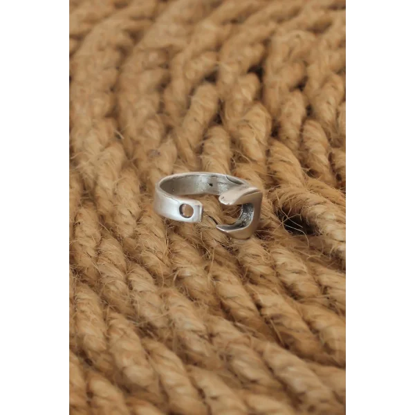 Antik Gümüş Renk Anahtar Model Ayarlanabilir Erkek Yüzük