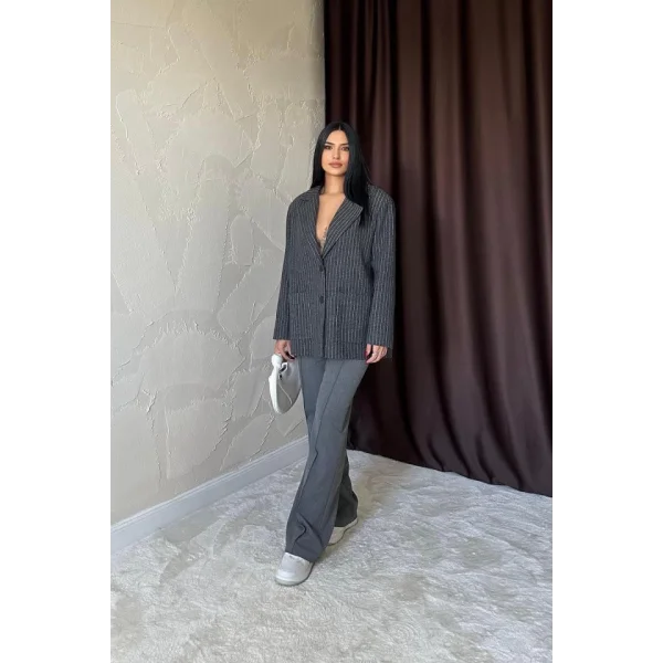 Antrasit Bel Büzgülü Pantolon