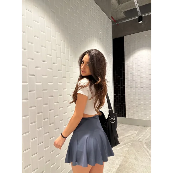 Antrasit Scuba Şort Etek