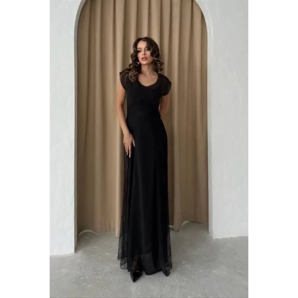 Archernar Şifon Tül Elbise 2704-8