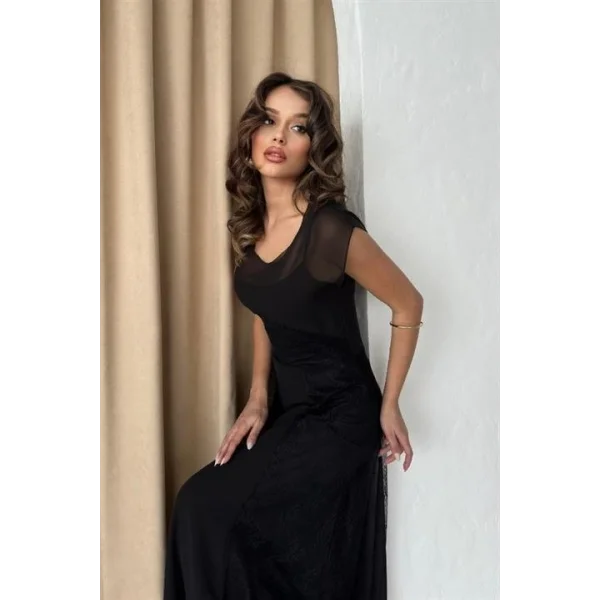 Archernar Şifon Tül Elbise 2704-8