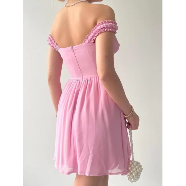 Aria Büzgü Askılı Elbise