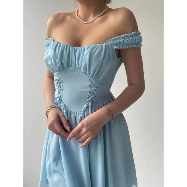 Aria Büzgü Askılı Elbise