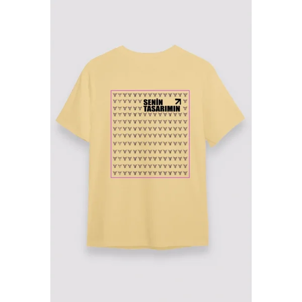 Arka 24/1 Düz Oversize T-shirt - Bej