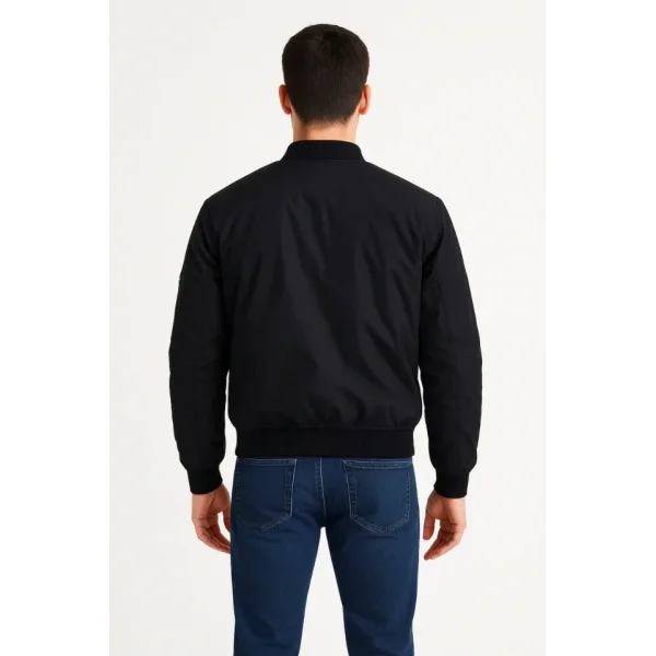Arka Bomber Ceket - Siyah