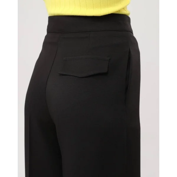 Arka Cep Kapak Detayli Palazzo Pantolon