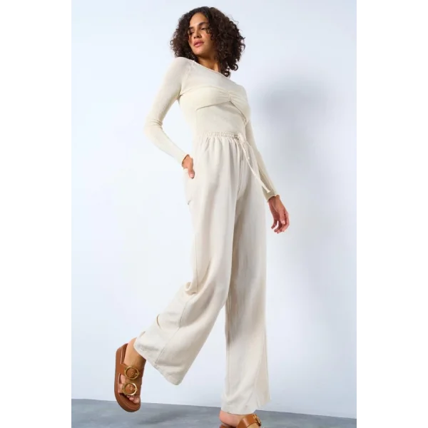 Arka Çift Cepli Pantolon  Naturel