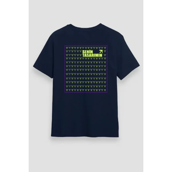 Arka Oversize T-shirt 24/1 Düz - Lacivert
